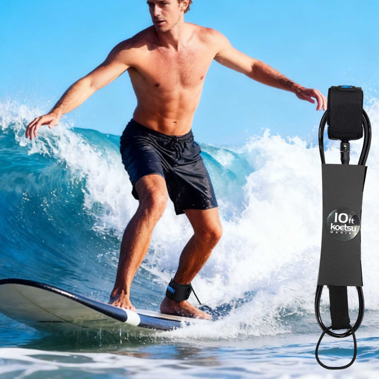 6-10ft SUP Board Surf Leg Rope - Surfboard Leash Ankle 评论和价格