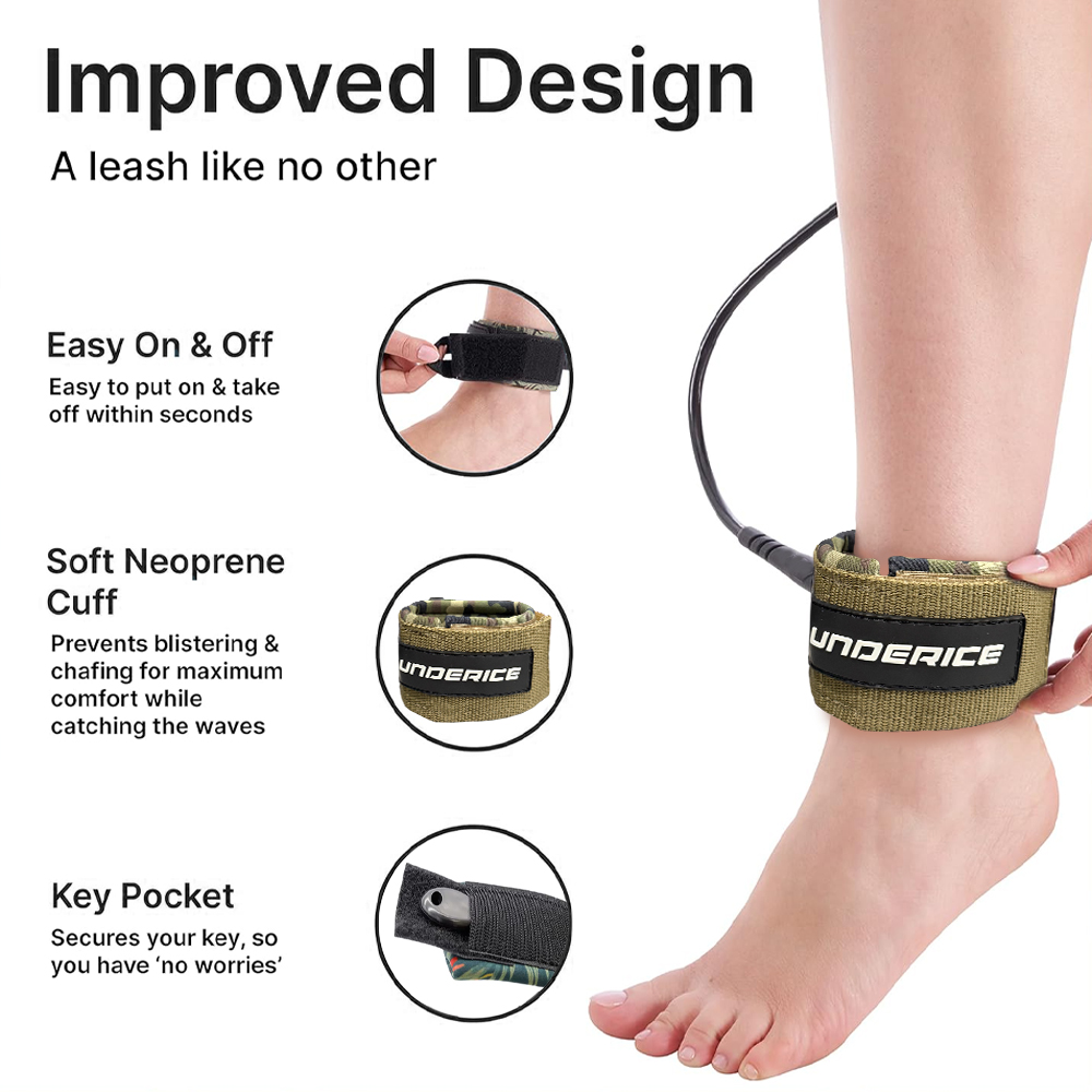 UICE Surfboard Leash 6-9ft SUP - Surfboard Leash Ankle 评论和价格